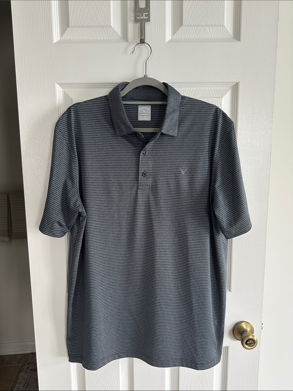 Callaway Men's Charcoal Striped Polo